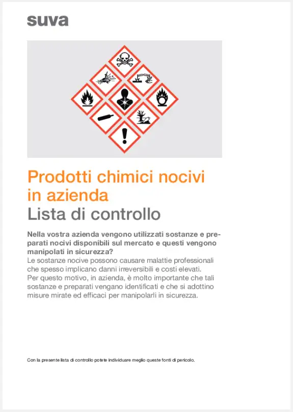 Lista di controllo prodotti chimici Lista di controllo prodotti chimici